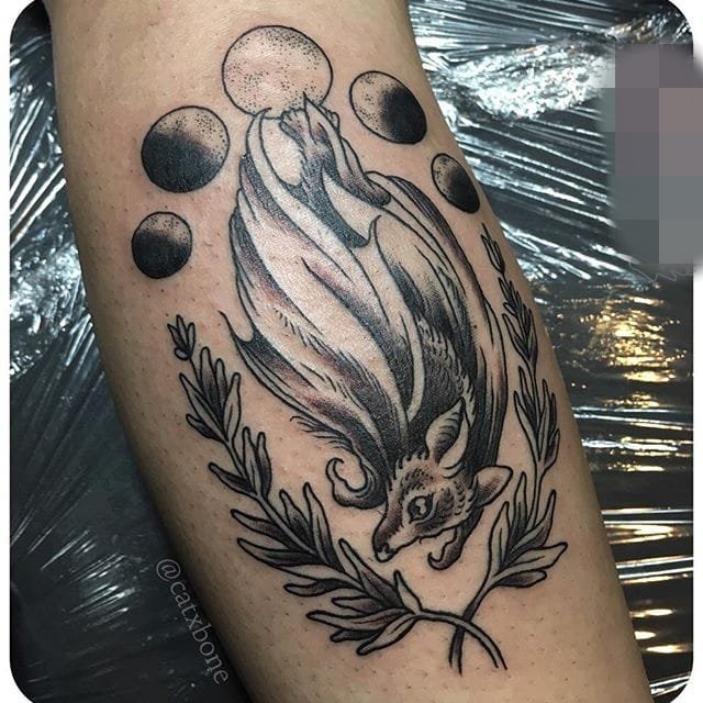 一组灵动可爱的蝙蝠纹身小动物纹身图案大全
