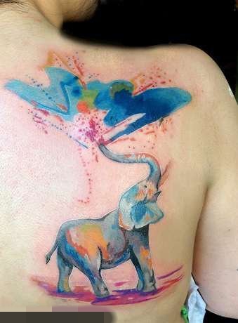 一组颜色艳丽的艺术彩绘技巧纹身图案