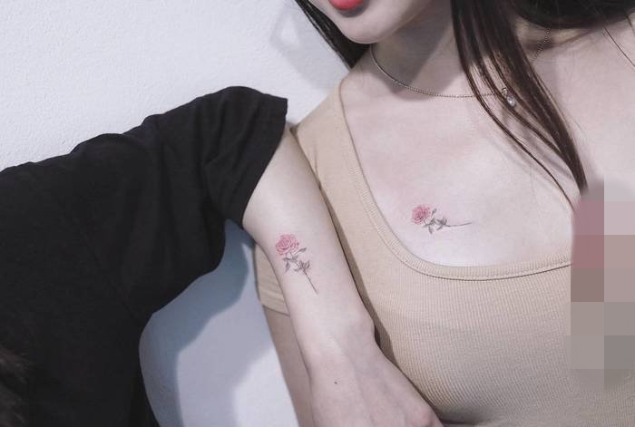 有爱的几何元素简单线条情侣纹身图案