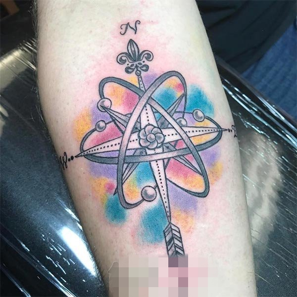 多款几何元素个性线条科学原子量纹身图案