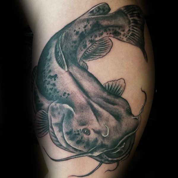 多款个性小动物抽象线条鲶鱼纹身图案