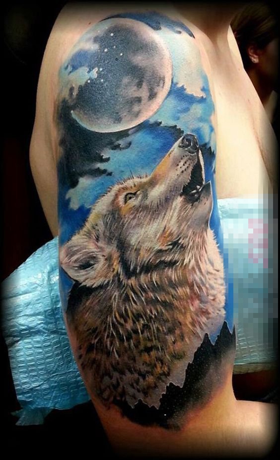 多款关于狼的创意个性霸气纹身图案