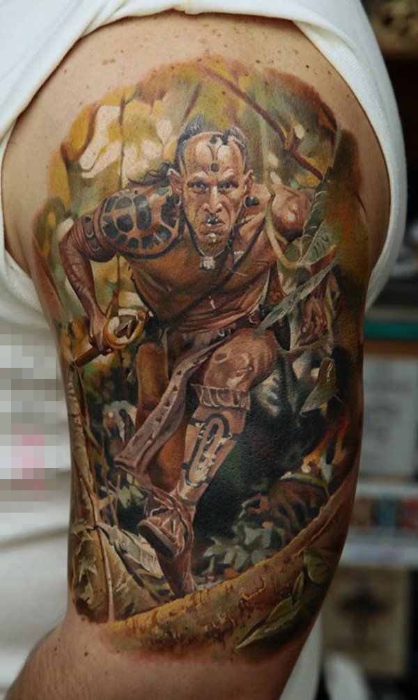 多款手臂上的创意个性霸气战士纹身图案