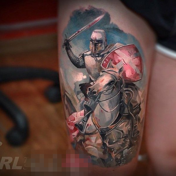 多款手臂上的创意个性霸气战士纹身图案