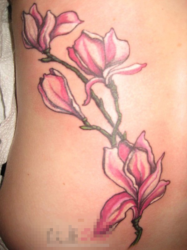 多款彩绘水彩文艺小清新唯美花朵精致纹身图案
