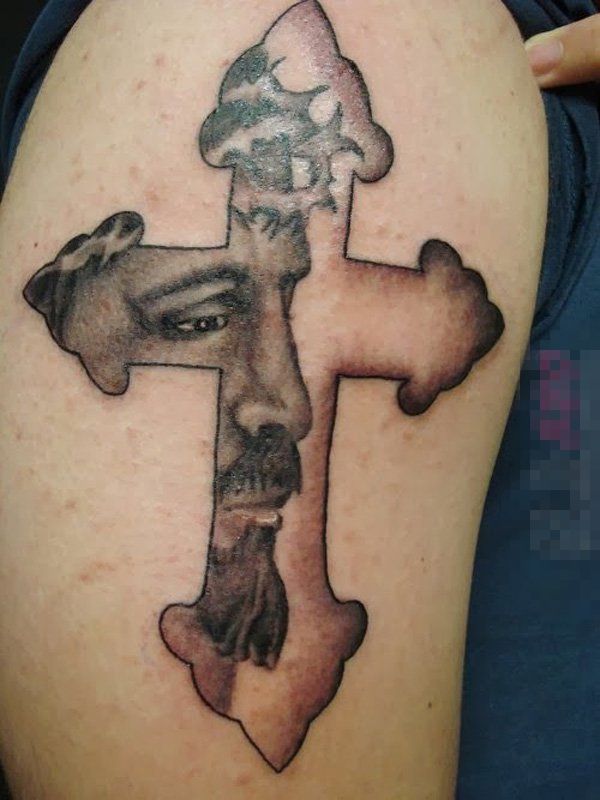 多款关于宗教的黑灰点刺人物肖像耶稣纹身图案