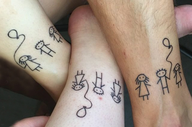 多款关于莫逆之交的抽象线条同款创意闺蜜纹身图案