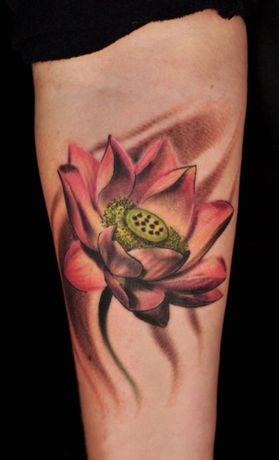 多款关于唯美的彩绘抽象线条植物莲花纹身图案