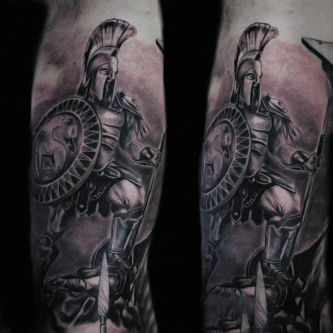 多款创意的霸气斯巴达战士纹身图案