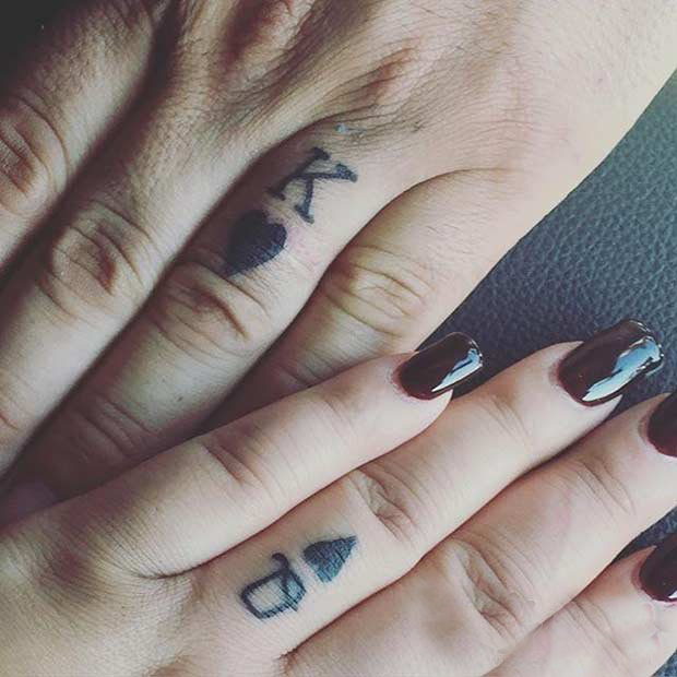 情侣匹配爱意满满的简单线条创意情侣匹配纹身图案