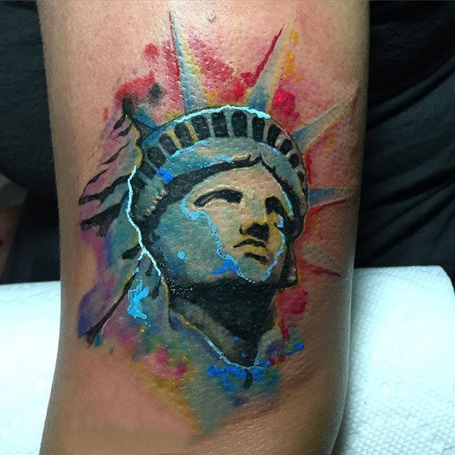 多款美国的经典标志自由女神像纹身图案