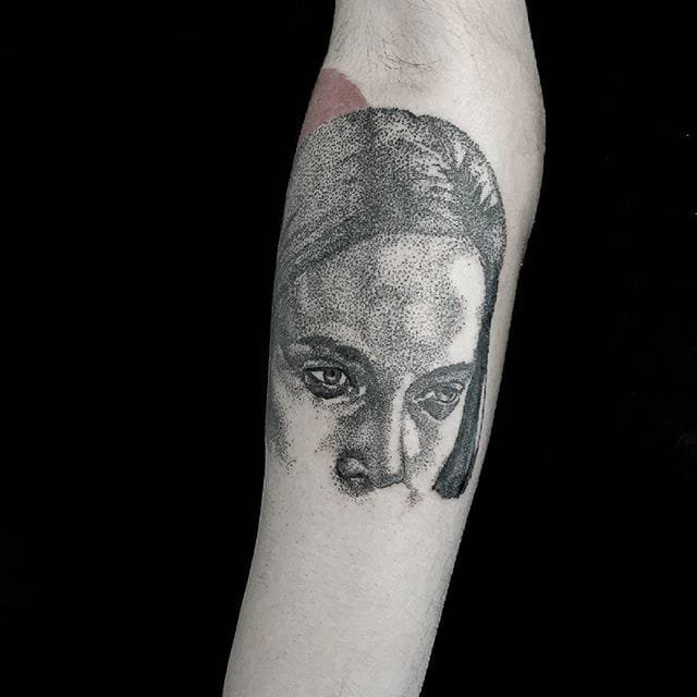 多款黑色线条素描创意精美别致的抽象肖像纹身图案
