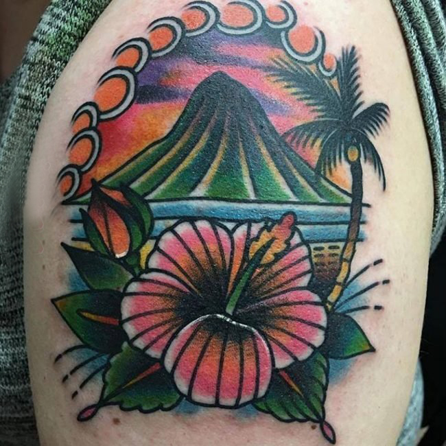 多款创意独特的精美别致夏日气息椰子树纹身图案