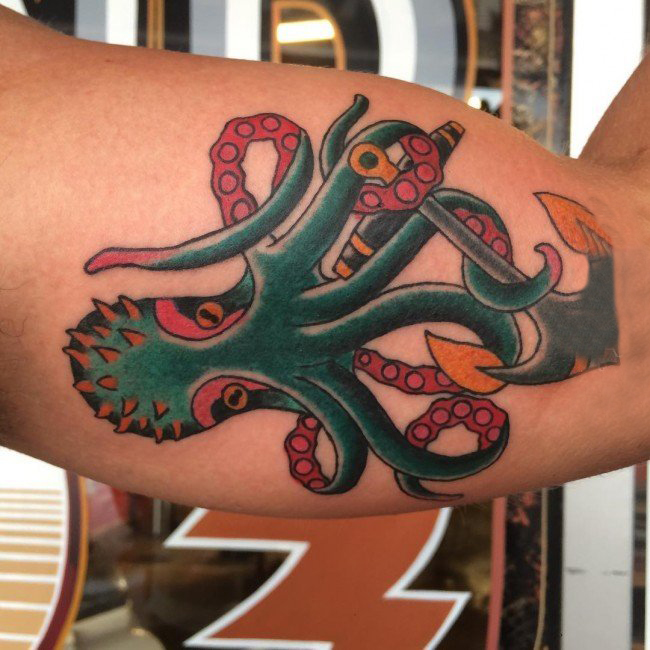 多款创意有趣设计感十足的动物章鱼纹身图案