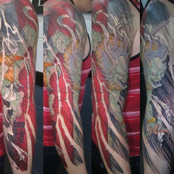 多款彩绘水彩素描创意经典霸气花臂纹身图案