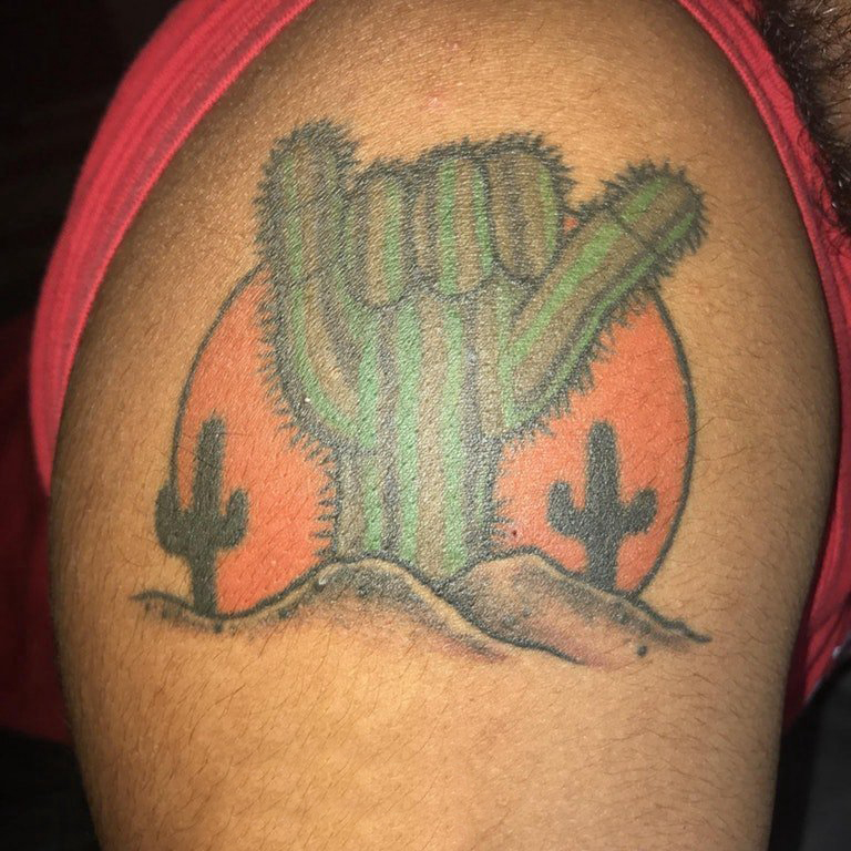 沙漠创意仙人掌纹身图片