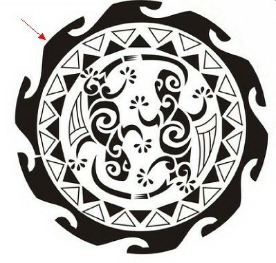 黑色线条素描几何元素创意太阳图腾纹身手稿