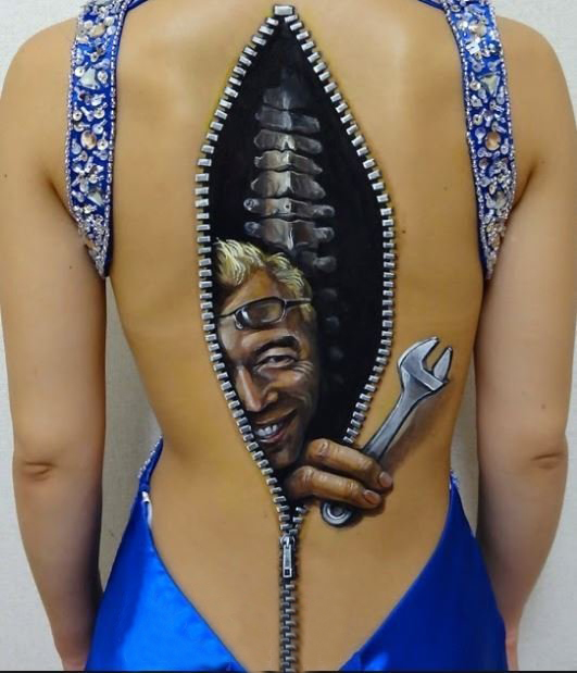 多款背部的线条素描文艺经典的唯美脊椎纹身图案