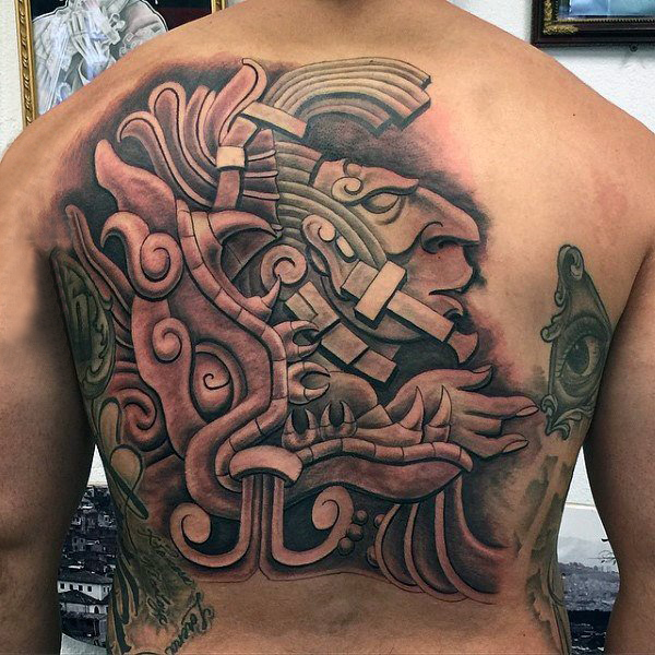 多款黑灰素描点刺技巧经典传统玛雅纹身图案