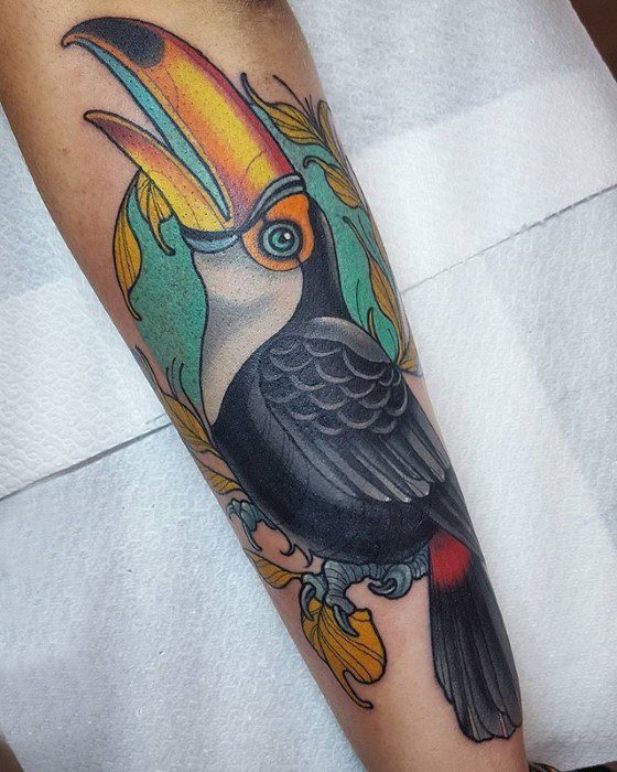 多款彩绘水彩素描创意经典大嘴鸟动物纹身图案