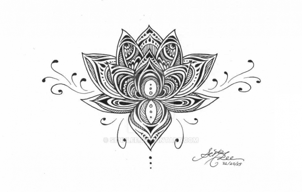 梵花纹身手稿 梵花纹身唯美图片简单线条纹身图片