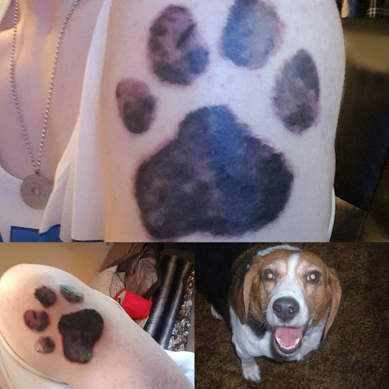 狗爪纹身 女生手臂上狗爪纹身可爱图案