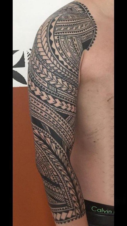 几何图腾纹身图案 男生手臂上黑色纹身几何图腾纹身图案