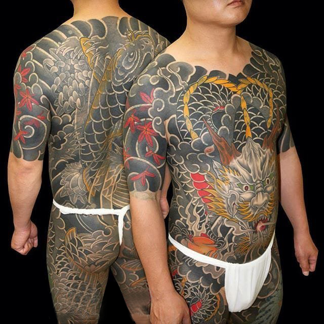 多款线条素描创意经典大面积日本传统图腾纹身图案