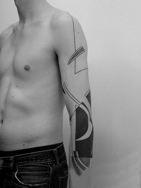 几何纹身 男生手臂上几何纹身素描图片