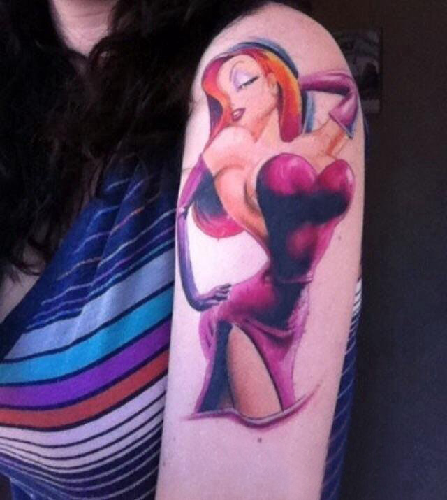 女生人物纹身图案 女生手臂上彩绘纹身女生人物纹身图案