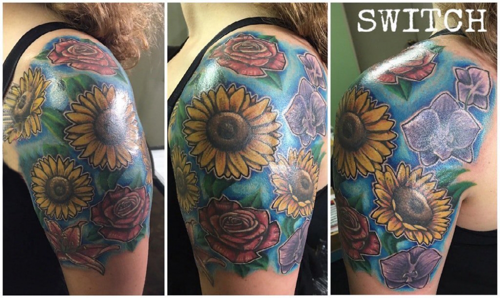 文艺花朵纹身 女生手臂上文艺花朵纹身经典图案