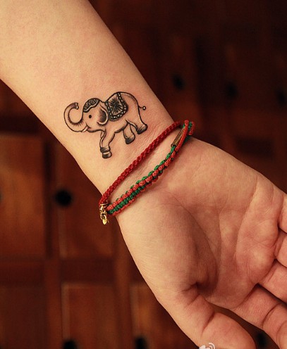 简单手臂可爱动物纹身