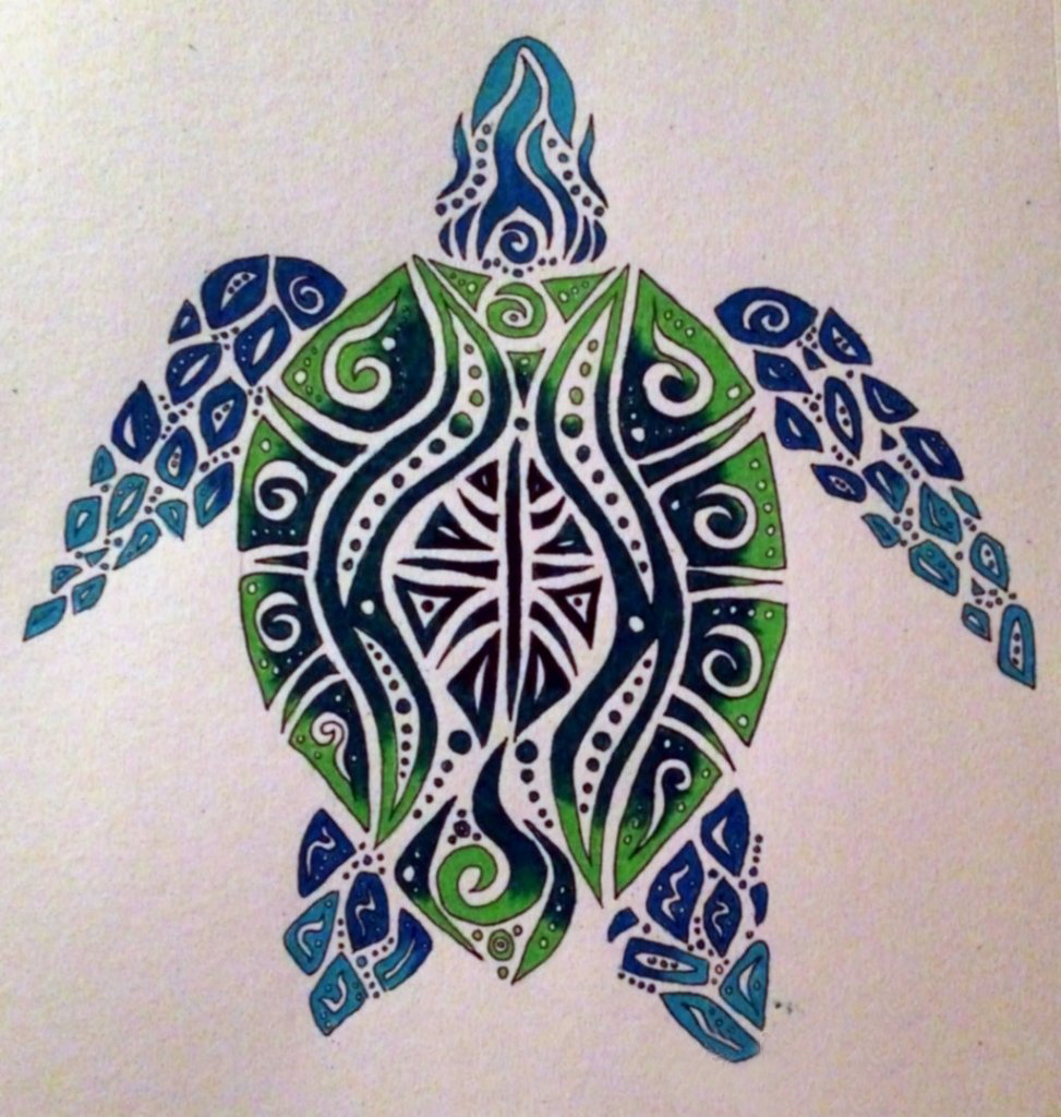 多款线条素描文艺可爱有趣海龟动物纹身手稿