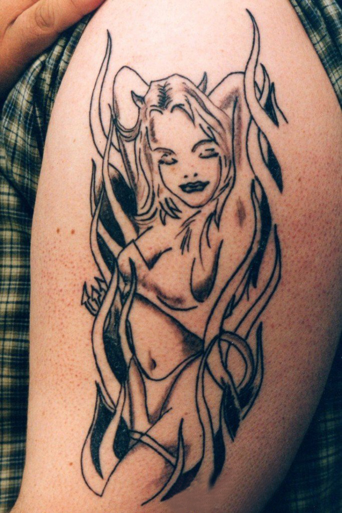 恶魔纹身简单 多款黑灰纹身素描恶魔纹身图案