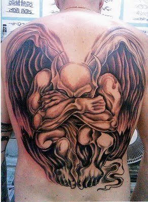 恶魔纹身简单 多款黑灰纹身素描恶魔纹身图案