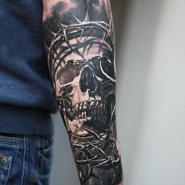 黑灰纹身 多款黑色纹身点刺技巧霸气纹身图案