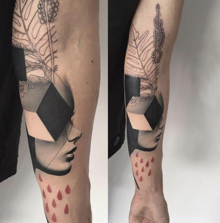欧美抽象纹身 男生手臂上欧美抽象纹身人物纹身图片