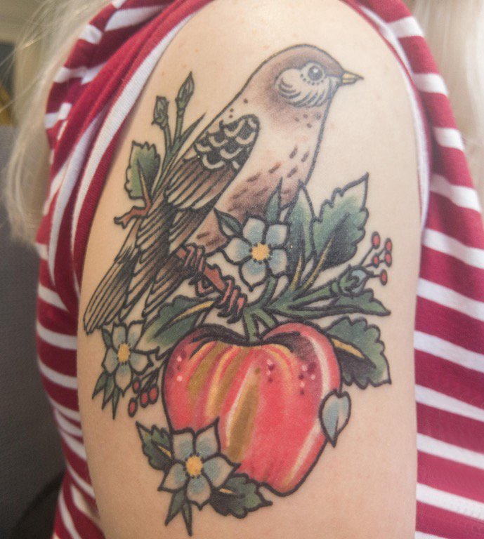 鸟纹身 女生手臂上小鸟纹身图案