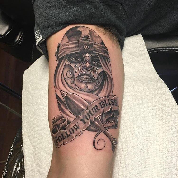 人物肖像纹身 男生手臂上人物纹身图案