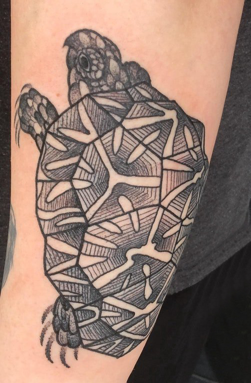 乌龟纹身图案 男生手臂上乌龟纹身图案