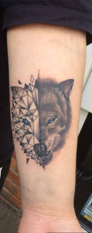狼纹身 男生手臂上狼纹身动物纹身图片