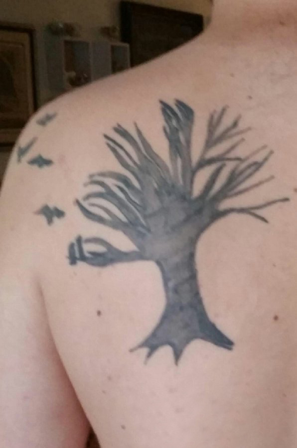 树纹身 男生背部树图腾纹身图片