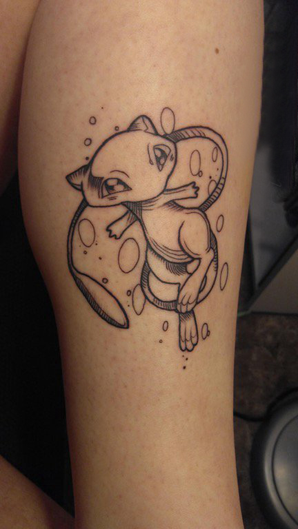 纹身卡通 女生小腿上卡通可爱纹身图案