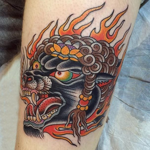 豹子头纹身 凶猛十足的小动物豹子头纹身图案