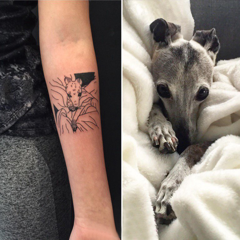 百乐动物纹身 女生手臂上几何动物纹身图片