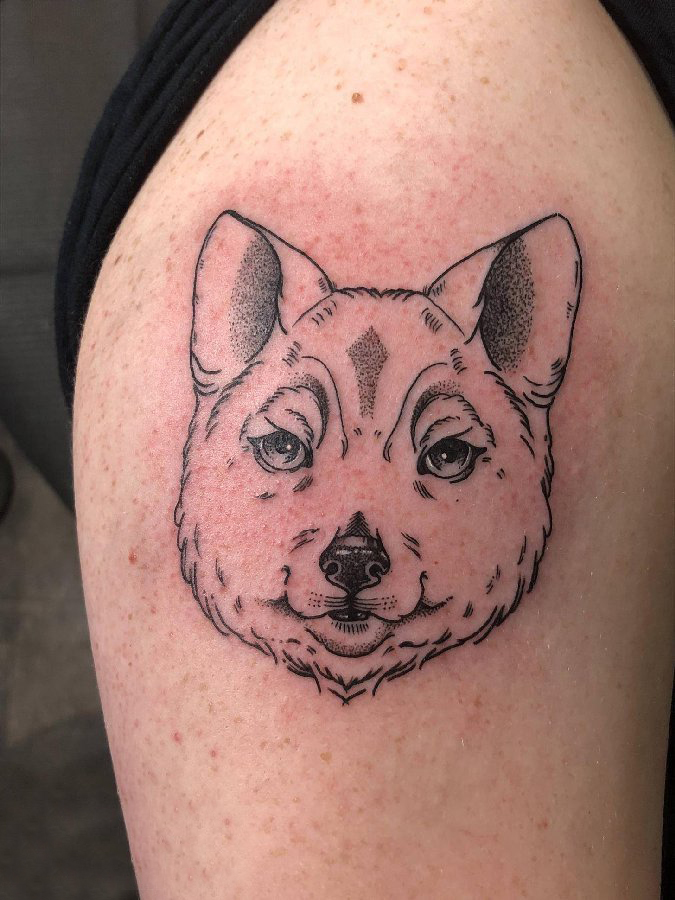 百乐动物纹身 男生手臂上素描纹身百乐动物纹身图片