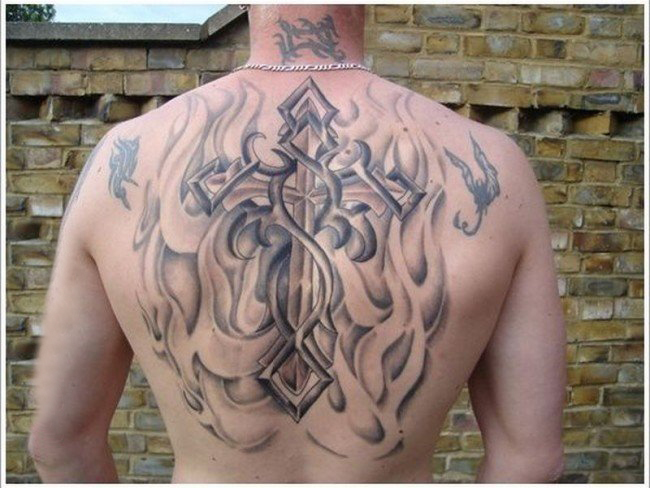 简单十字架纹身 多款极简线条纹身十字架纹身图案