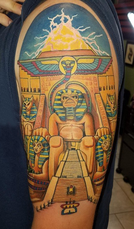 古埃及纹身 男生手臂上古埃及纹身图片
