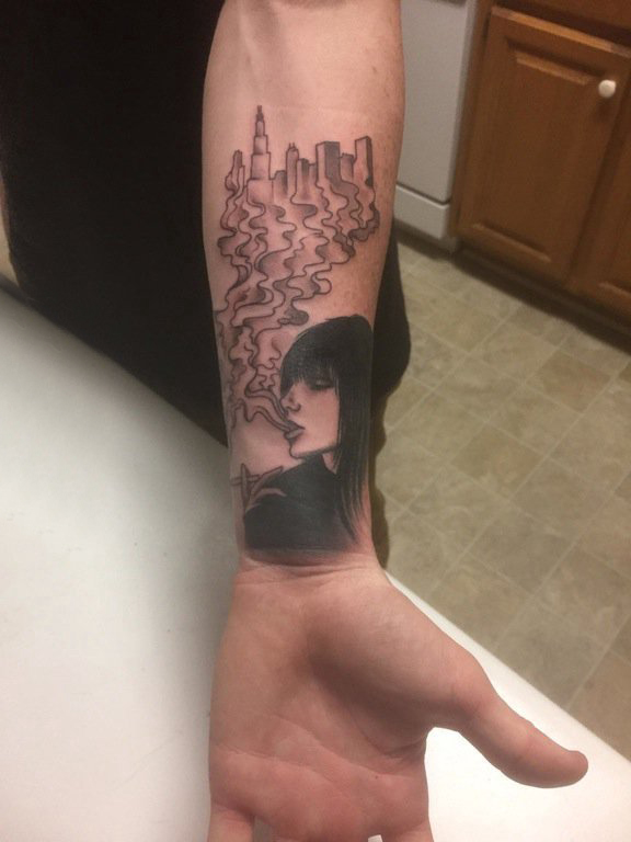 女生人物纹身图案 男生手腕上女生人物纹身图案