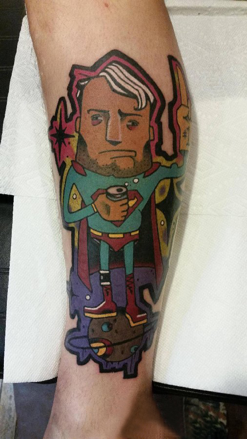 纹身卡通人物 男生手臂上卡通纹身图片